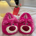 PANTOUFLES PÉLUCHE ROUGE - Vignette | Pantouflechic