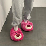 PANTOUFLES PÉLUCHE ROUGE - Vignette | Pantouflechic