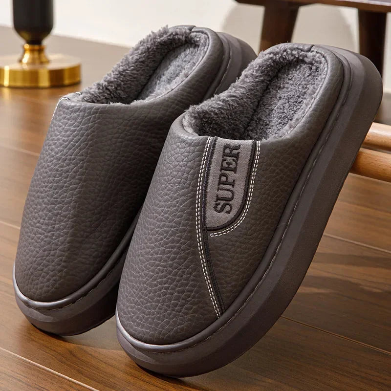 PANTOUFLES CHAUDES EN COTON BEIGE
