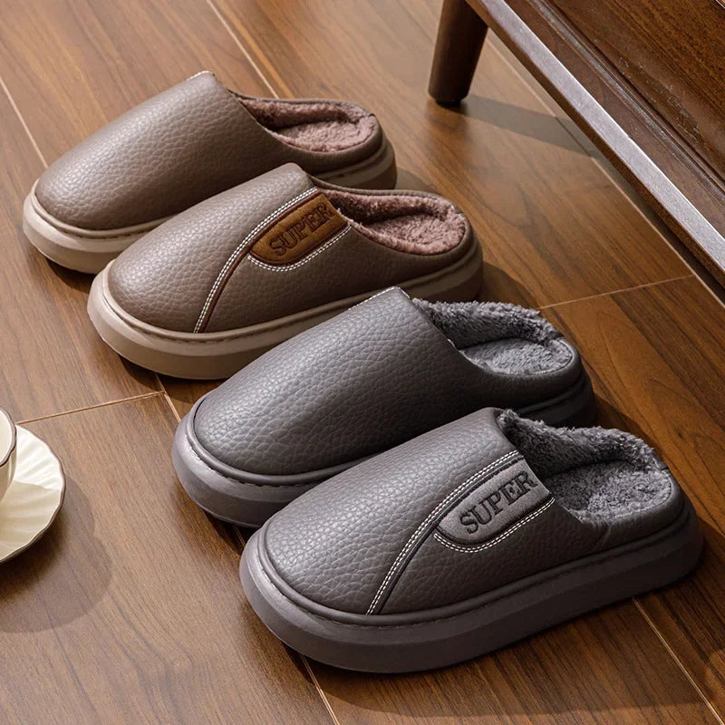 PANTOUFLES CHAUDES EN COTTON BEIGE 01