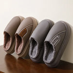 PANTOUFLES CHAUDES EN COTON BEIGE - Vignette | Pantouflechic
