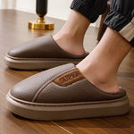 PANTOUFLES CHAUDES EN COTON BEIGE - Vignette | Pantouflechic