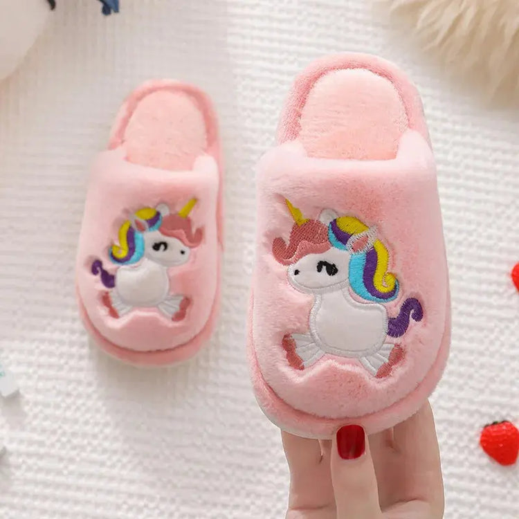 pantoufles Licorne Rose fille